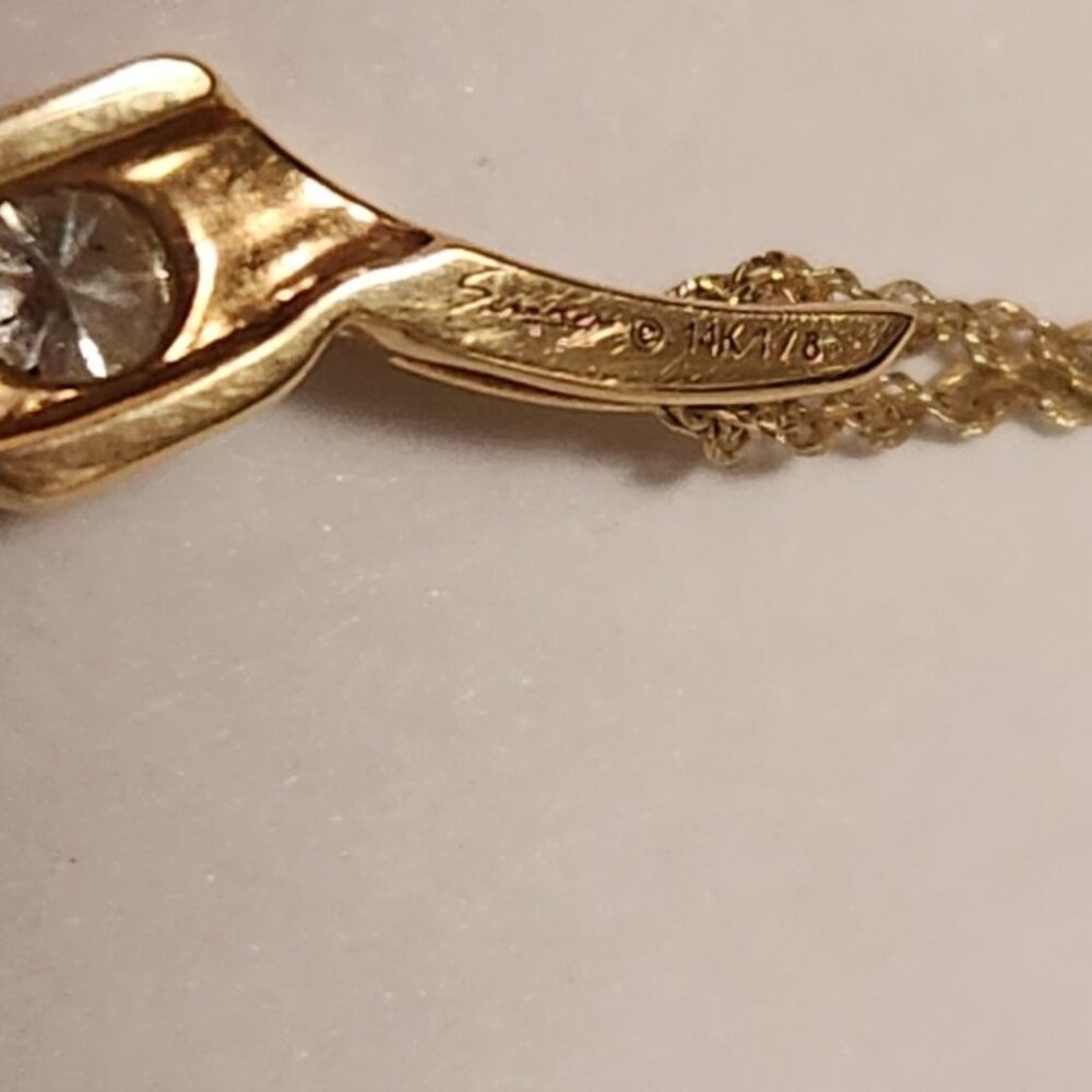 Sirena Collection 1/8 Carat Diamond  Pedant with 14kt Solid Gold  Necklace 18" - Picture 8 of 9